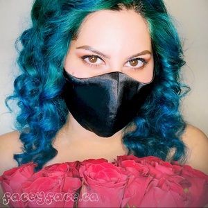 🇨🇦Handmade Black Satin Face Mask✨
